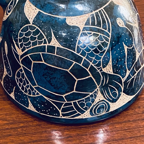 🌟HP🌟VTG 1970-80s Mexican Art Pottery Mug by Candida Jimenez Sgraffito - Picture 6 of 8